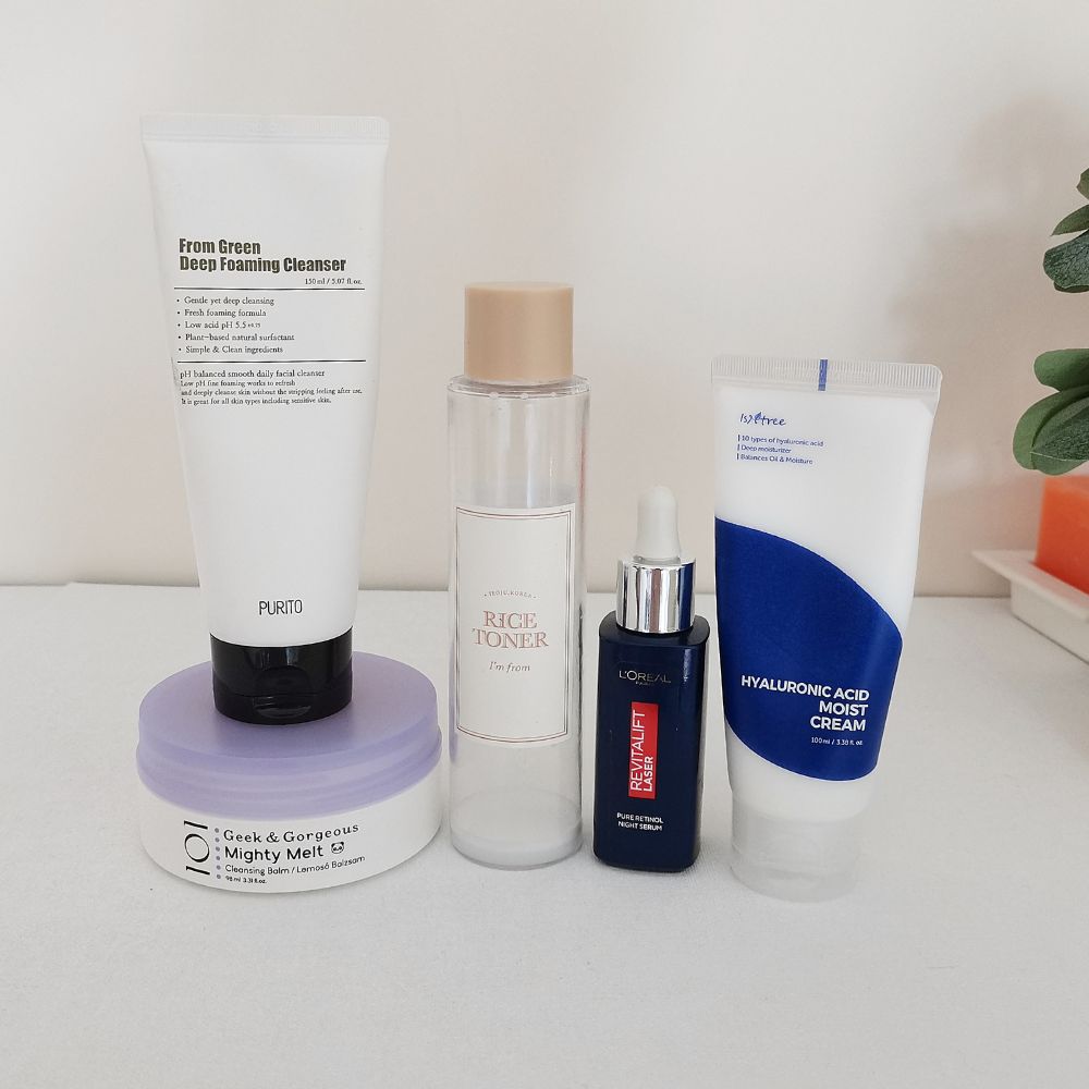 Product for a evening skincare routine for combination skin